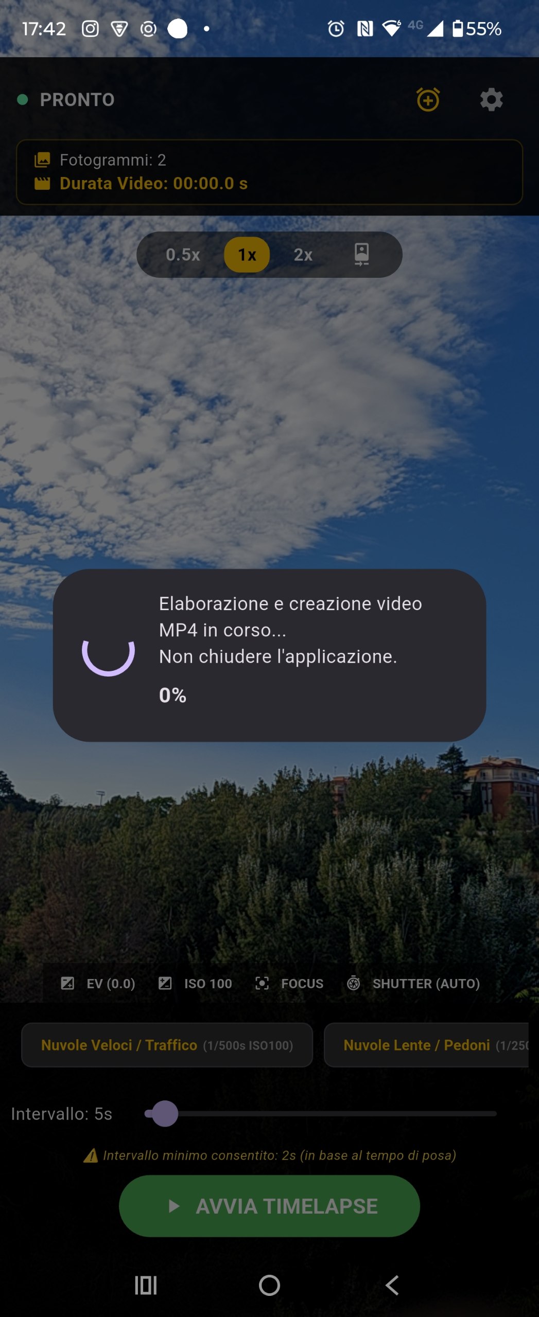 Generating MP4 progress dialog