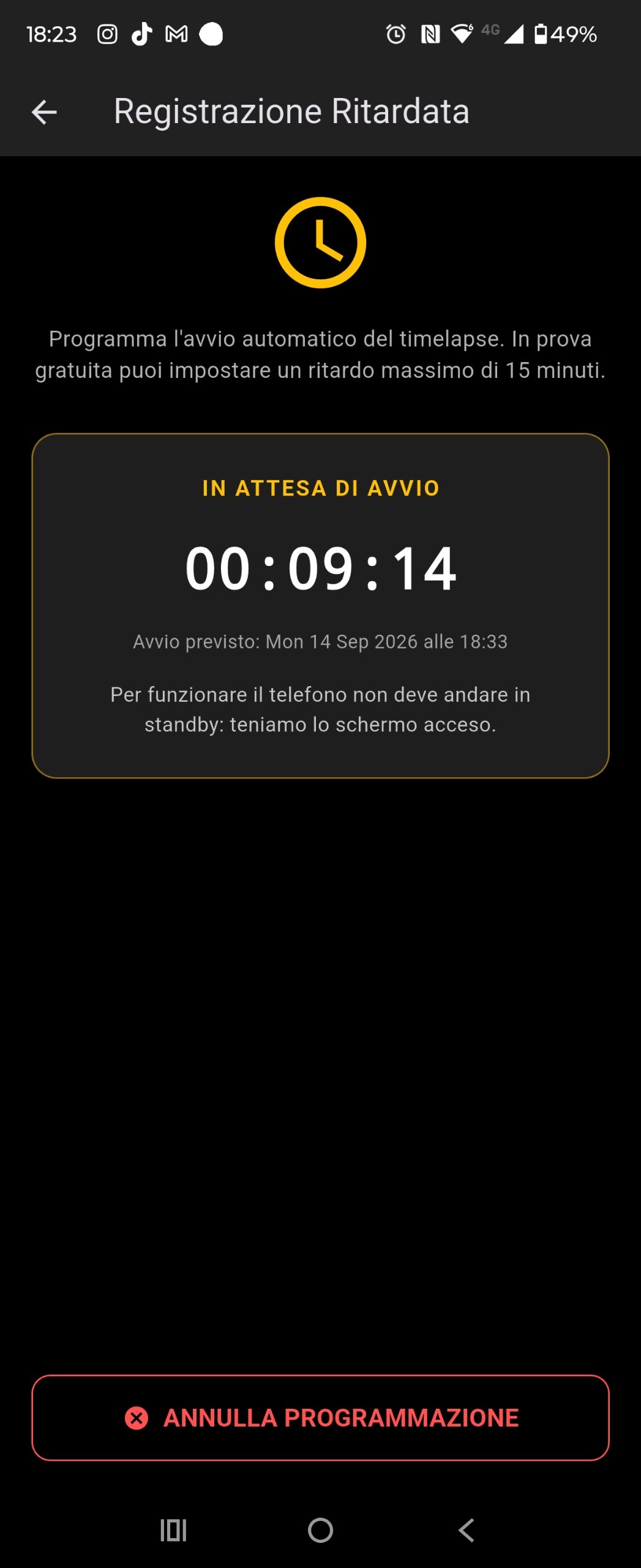 Countdown waiting to start